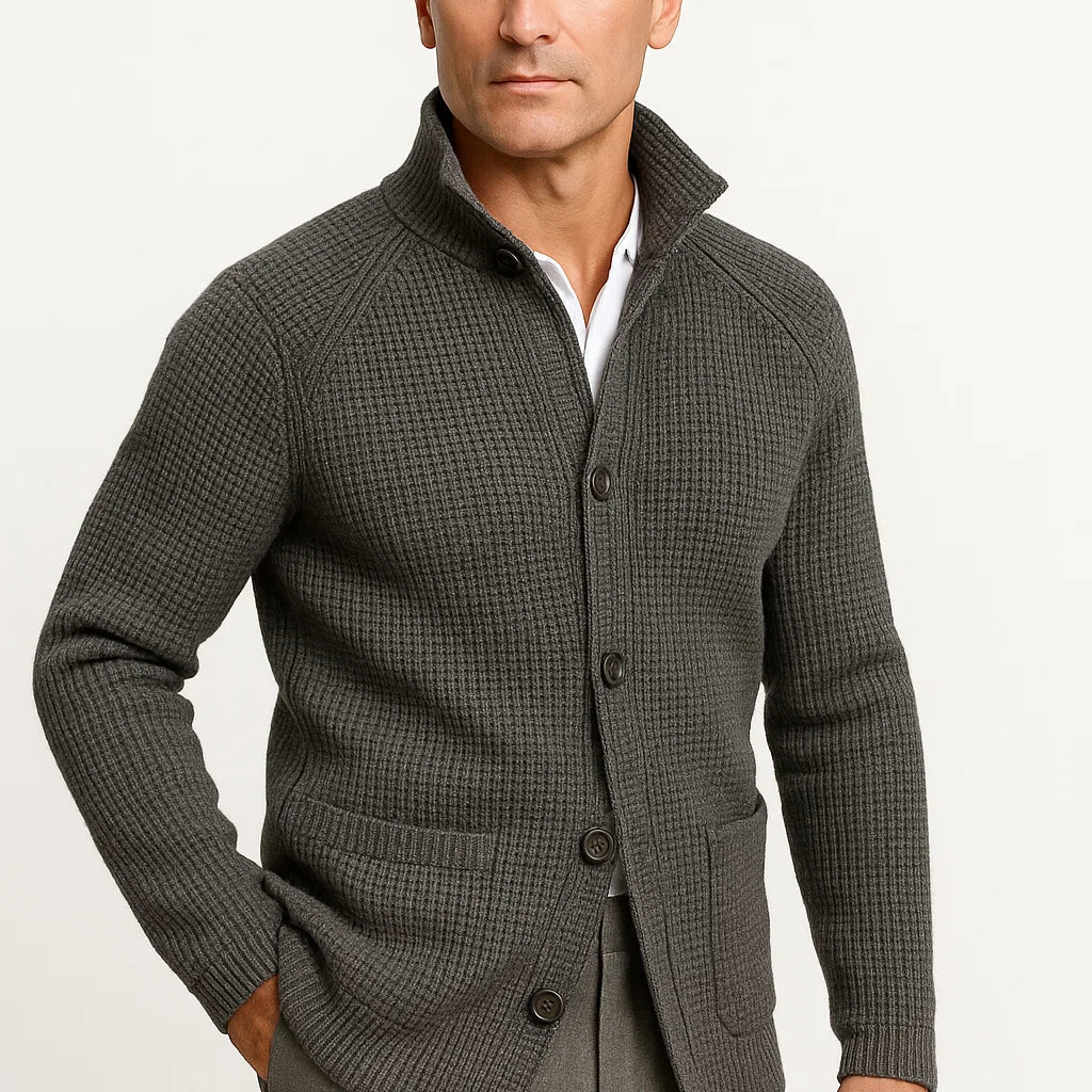NEVANA | GEBREIDE WOL CARDIGAN VOOR HEREN