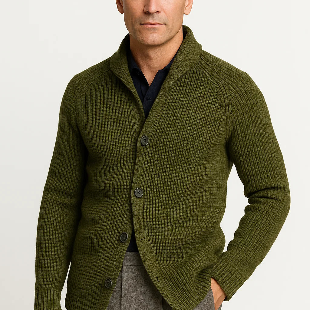 NEVANA | GEBREIDE WOL CARDIGAN VOOR HEREN