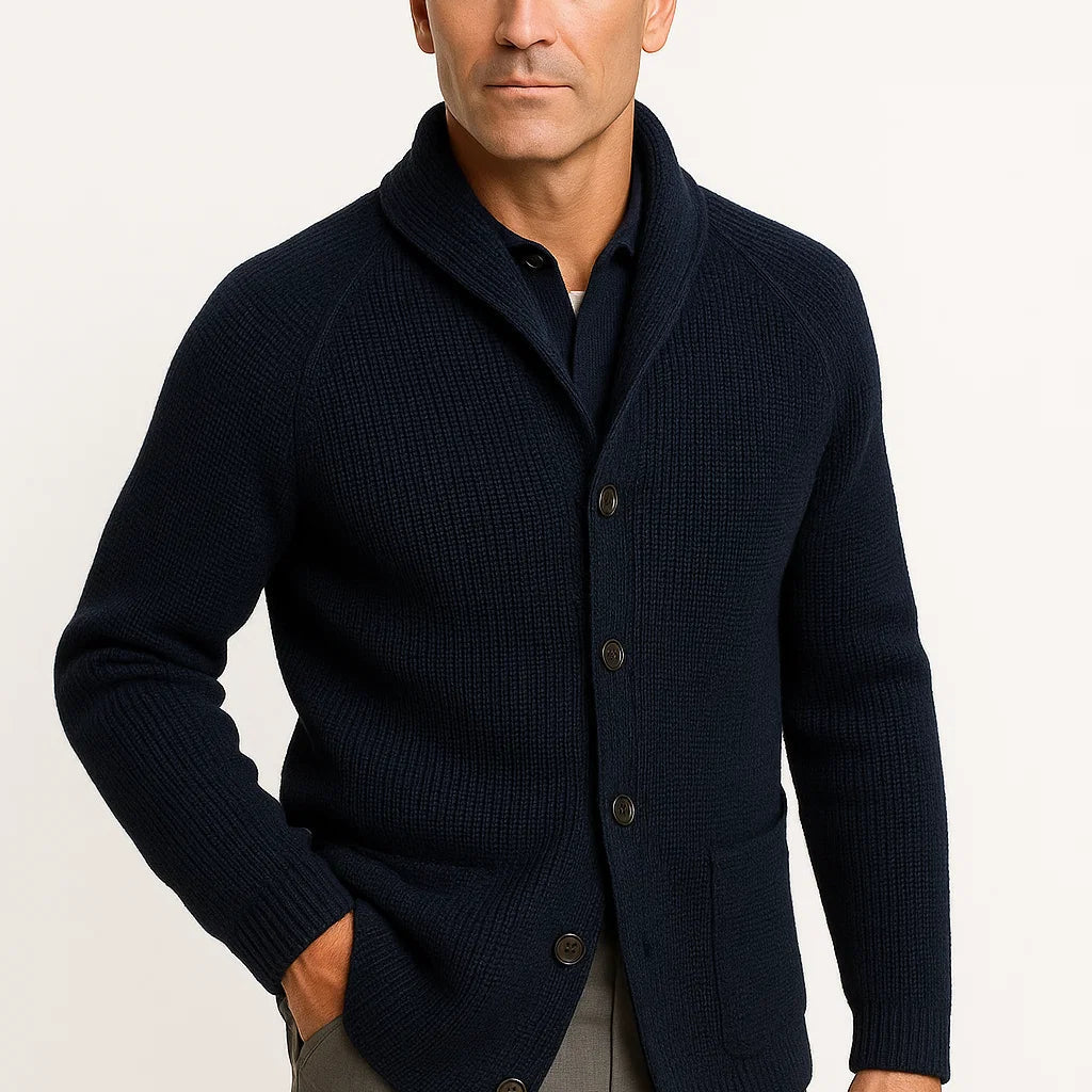 NEVANA | GEBREIDE WOL CARDIGAN VOOR HEREN
