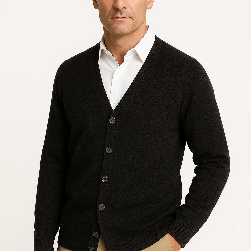 NEVANA | MERINO WOL V-HALS CARDIGAN VOOR HEREN