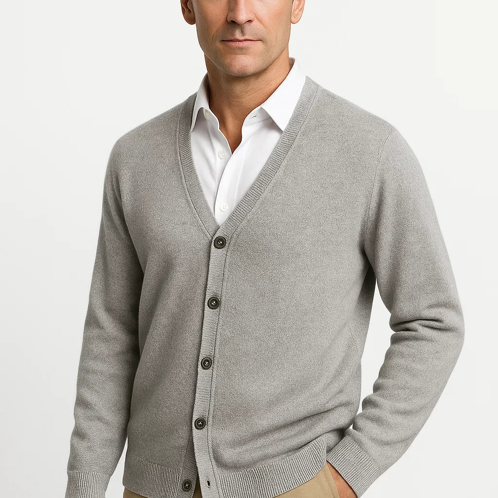 NEVANA | MERINO WOL V-HALS CARDIGAN VOOR HEREN