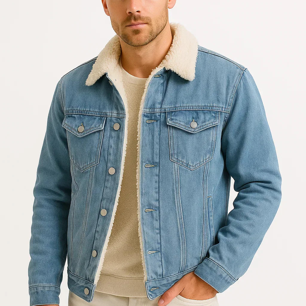 NEVANA | DENIM JACKET MET FLEECE VOERING VOOR HEREN