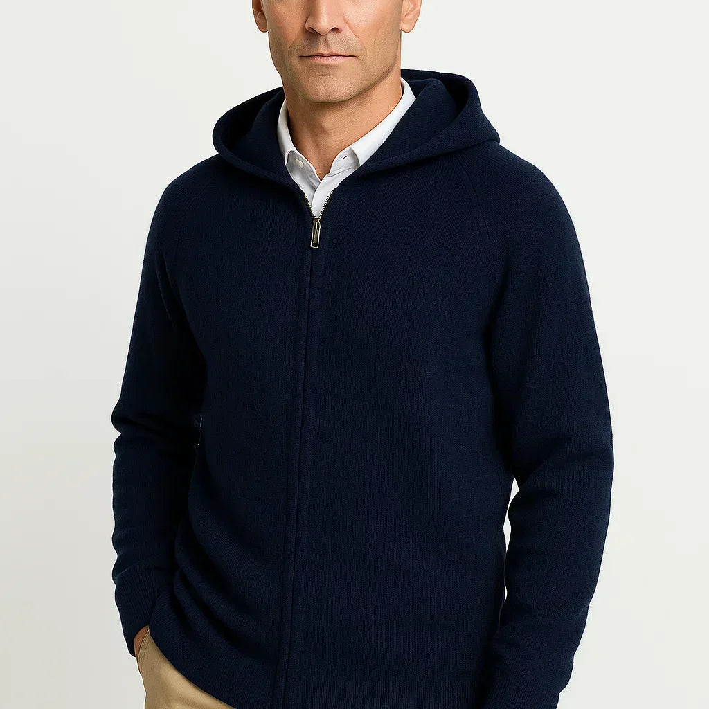 NEVANA | MERINOWOL CARDIGAN MET CAPUCHON VOOR HEREN